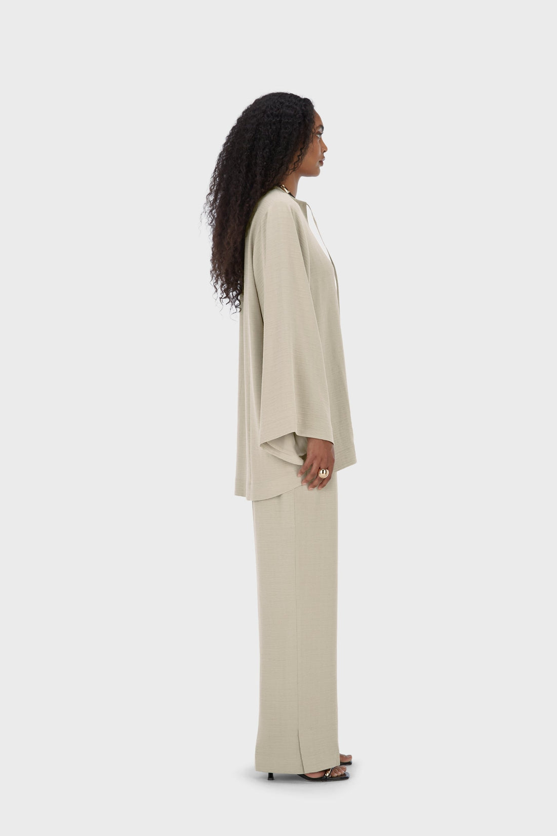 Été Stripe Haut | Moss Gray