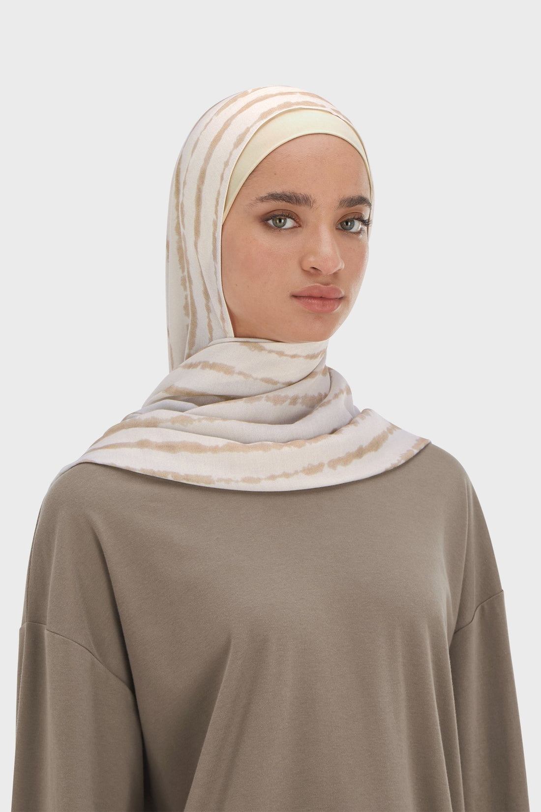 Weightless Tissé Écharpe | Beige Rose Shibori Print