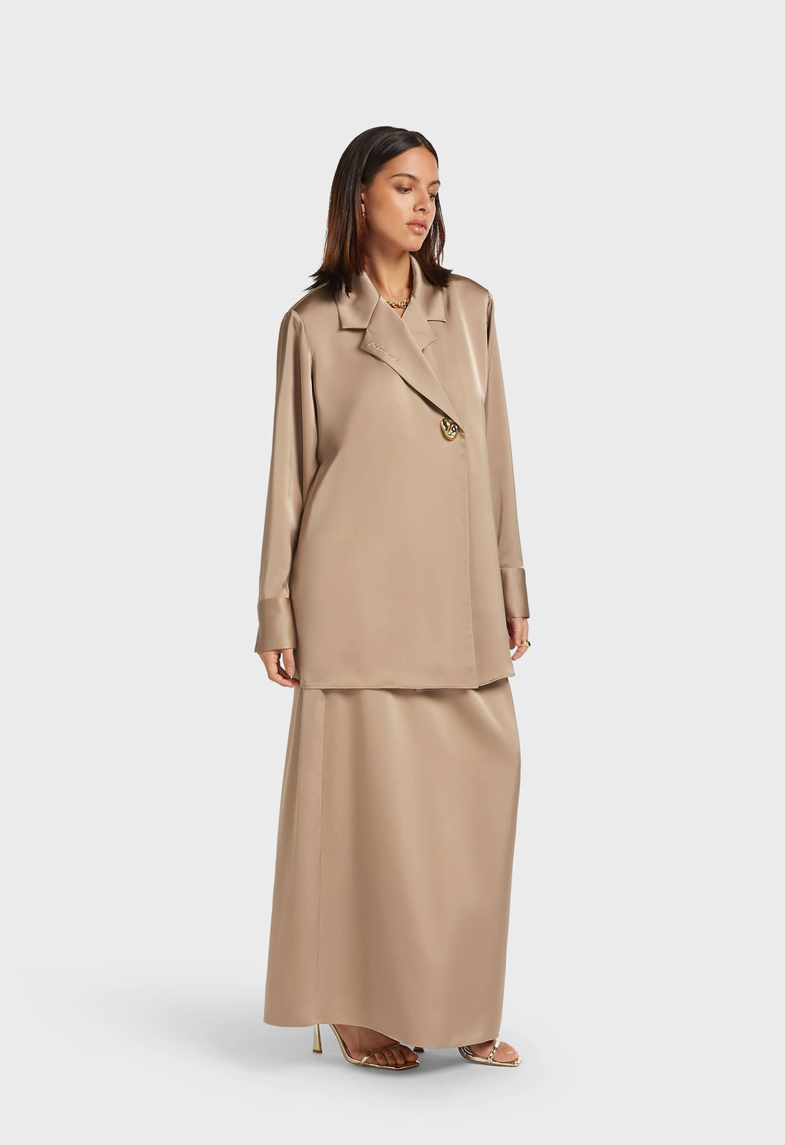 Satin Classique Blazer | Dark Pearl