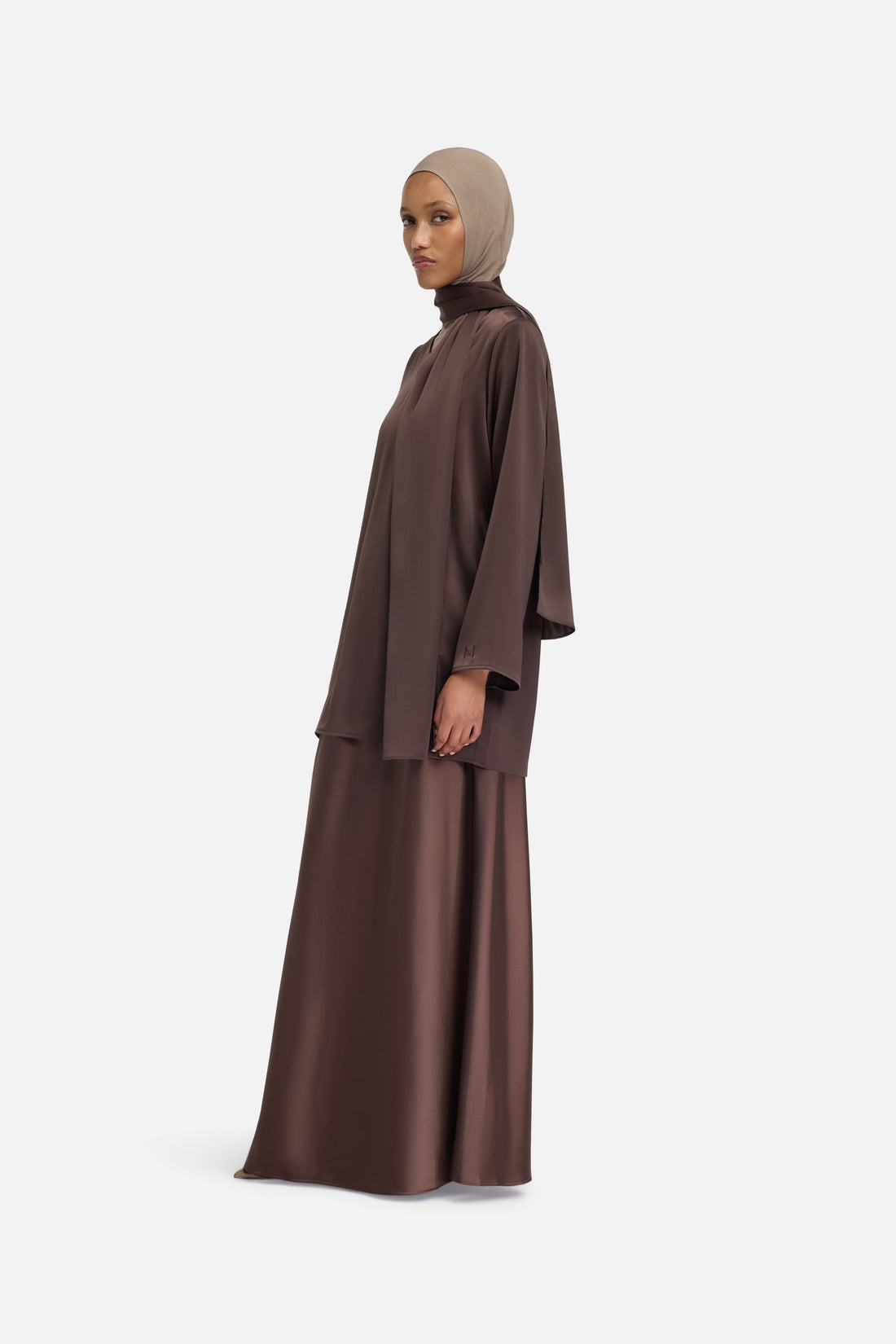 Satin Jupe | Dark Brown