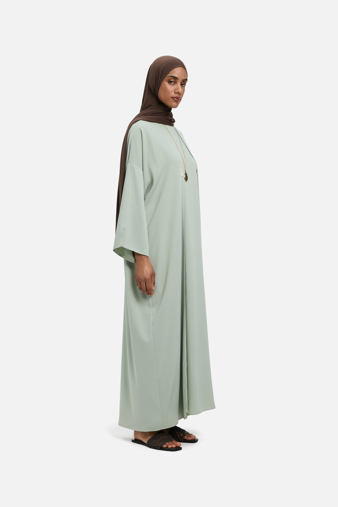 Sleeveless Tissé Robe Régulier | Aqua Gray