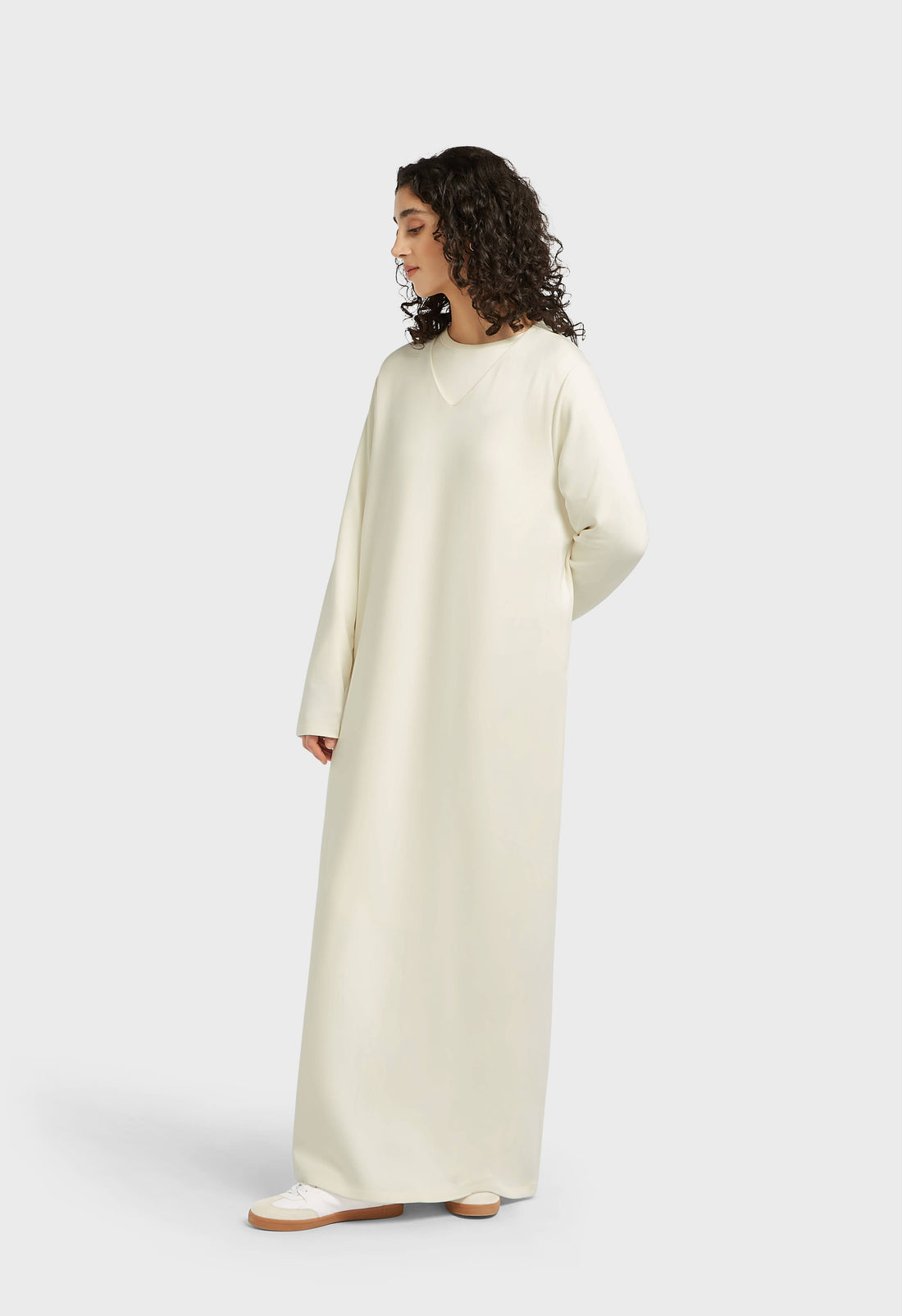 Doux Rayonne Col en V Robe | Off White