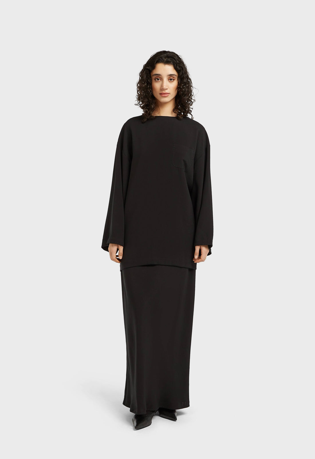 Doux Tissé Tailored Jupe | Black