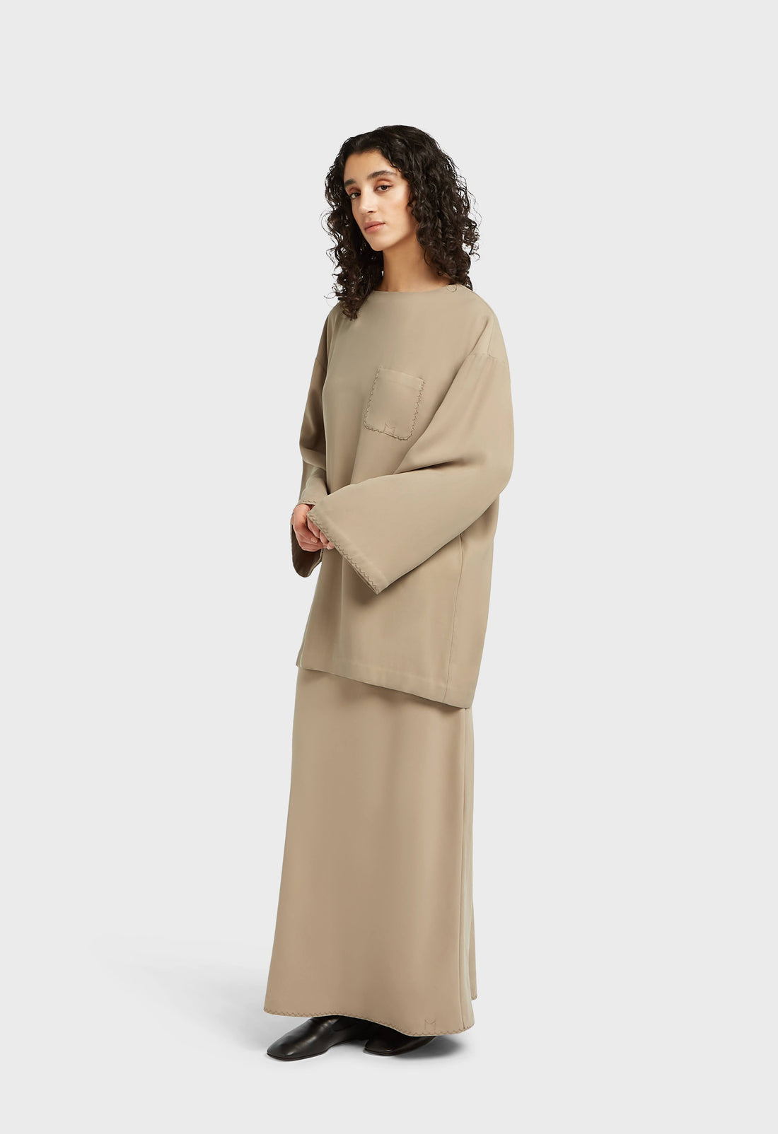 Doux Tissé Tailored Jupe | Mocha