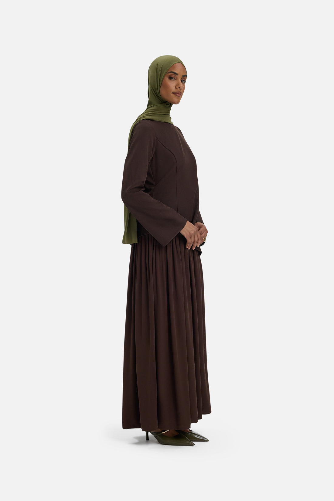 Doux Curved Tailored Robe | Dark Brown