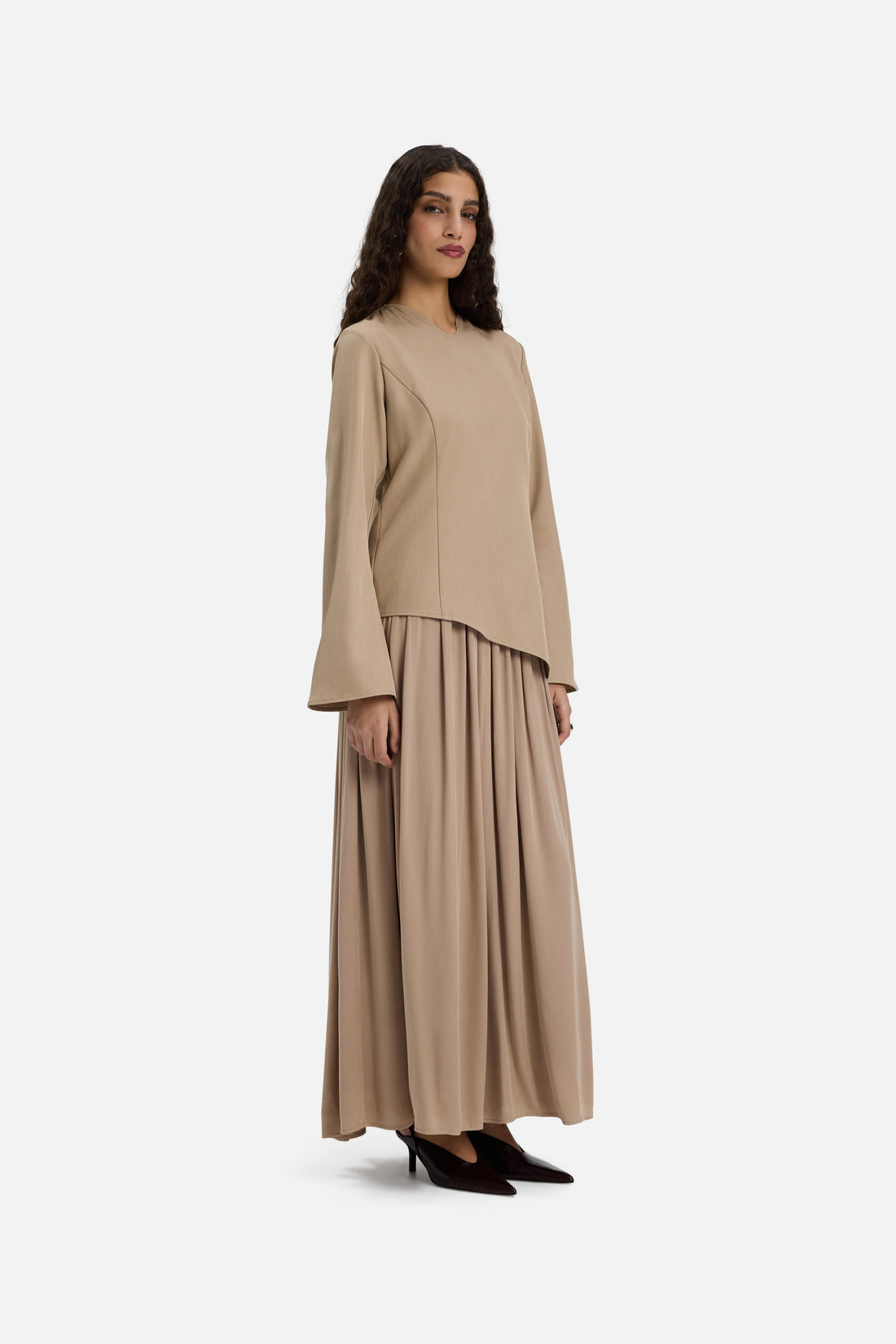 Doux Curved Tailored Robe | Mocha