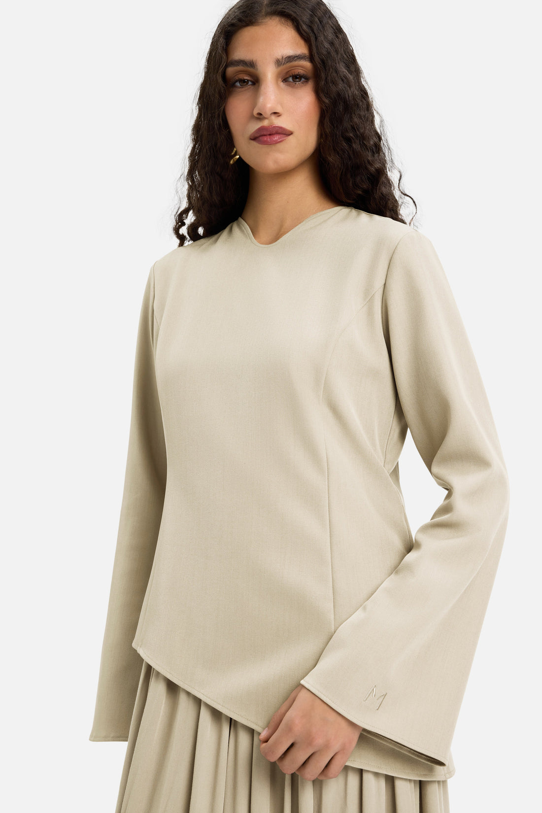 Doux Curved Tailored Robe | Sand