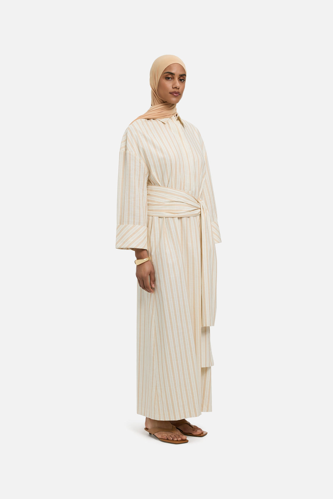 Rayé Robe Chemise | Biscotti Stripe