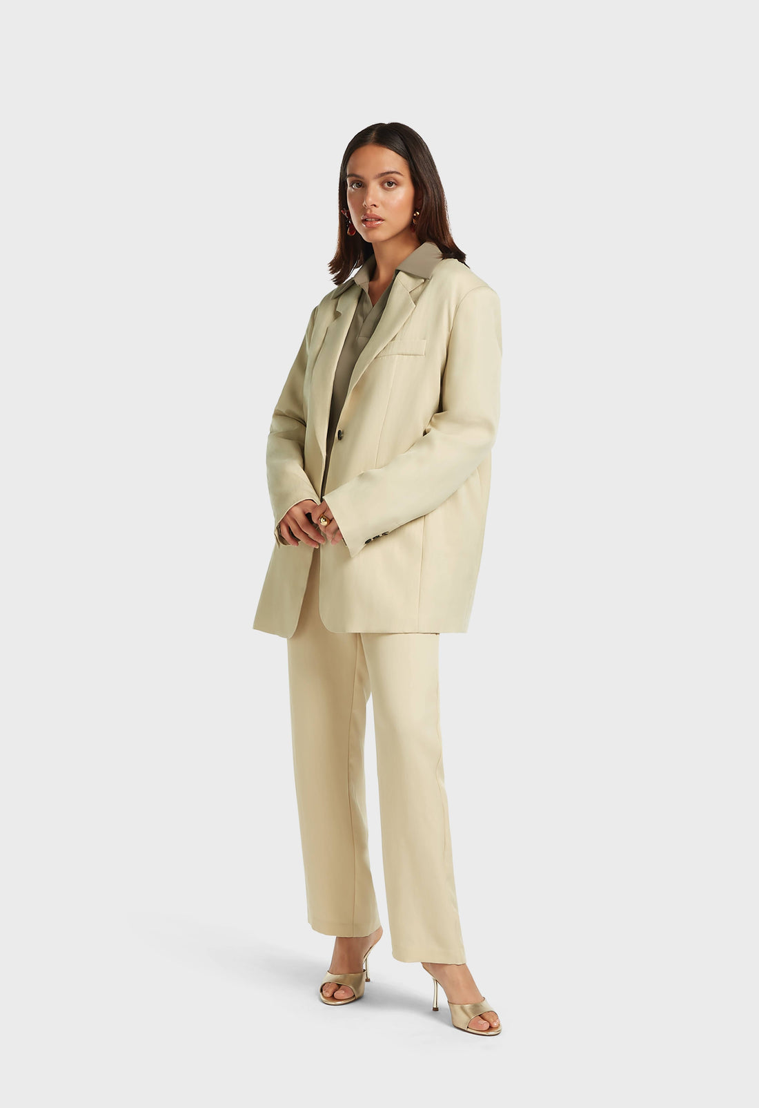 Structured Tailored Pantalon | Brown Rice