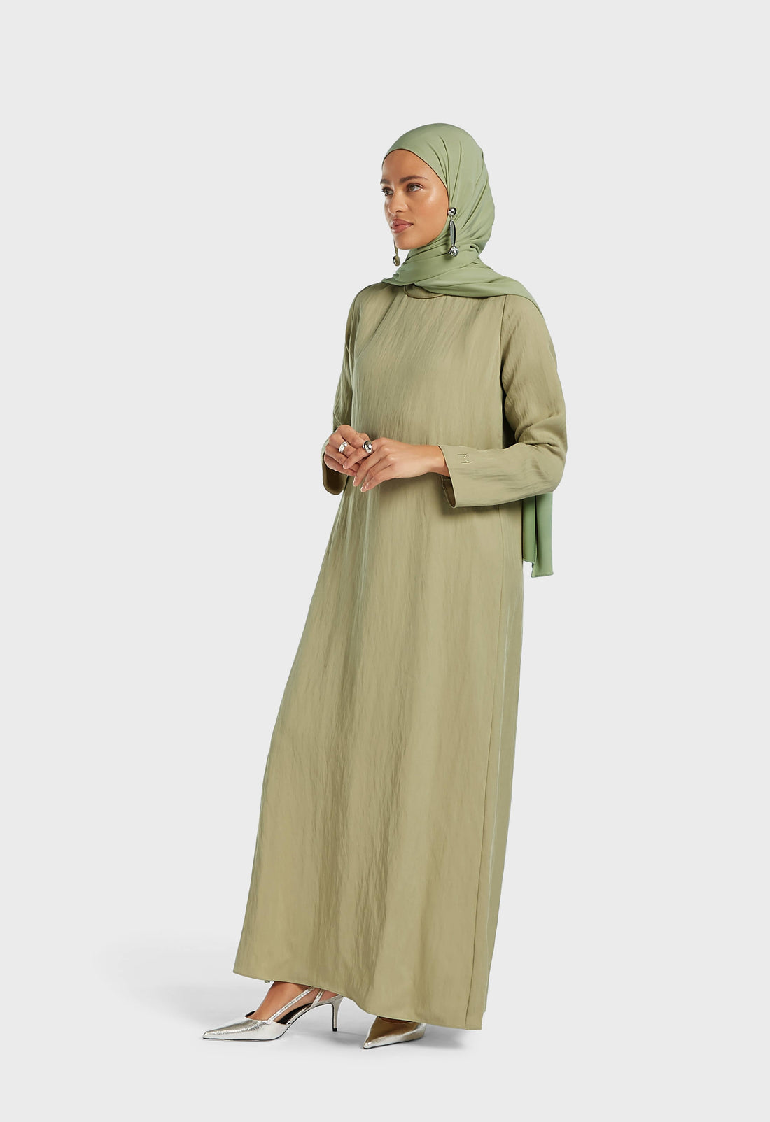Structured Tailored Robe | Grey Green