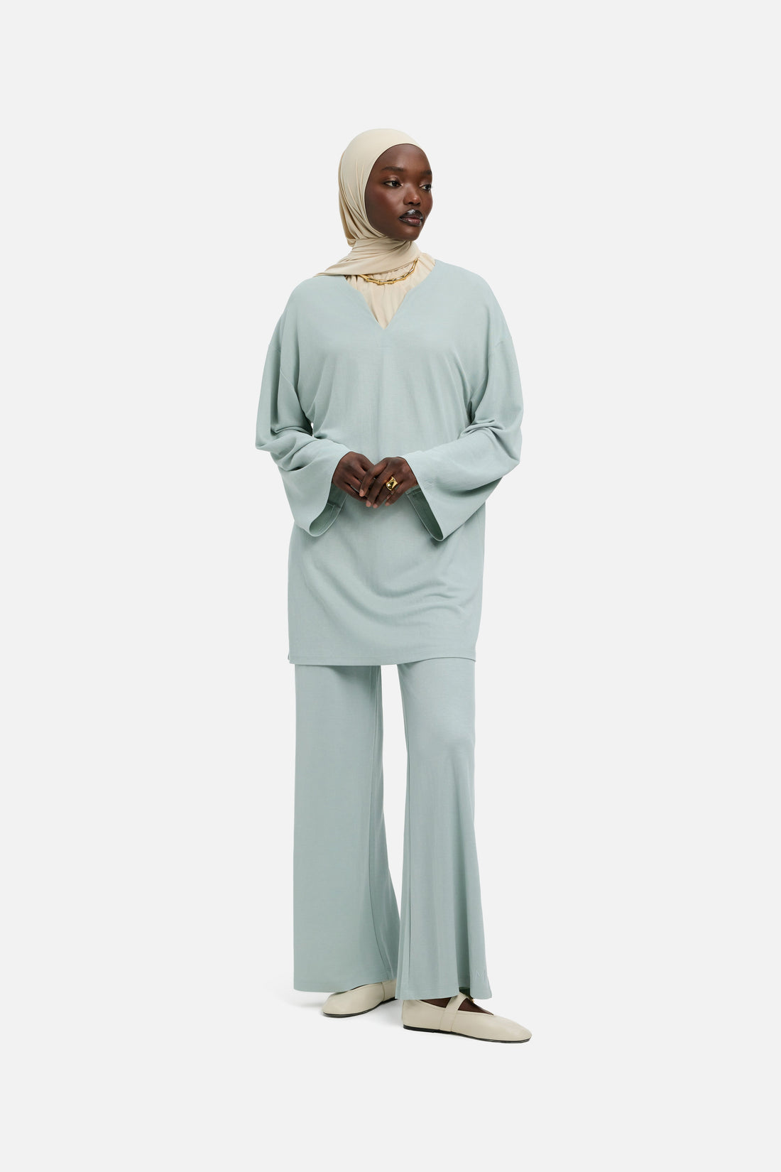 Été Jersey Haut | Aqua Gray