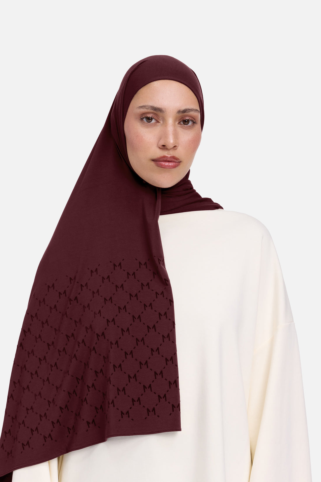 Le Monogram Flock Écharpe Premium | Burgundy