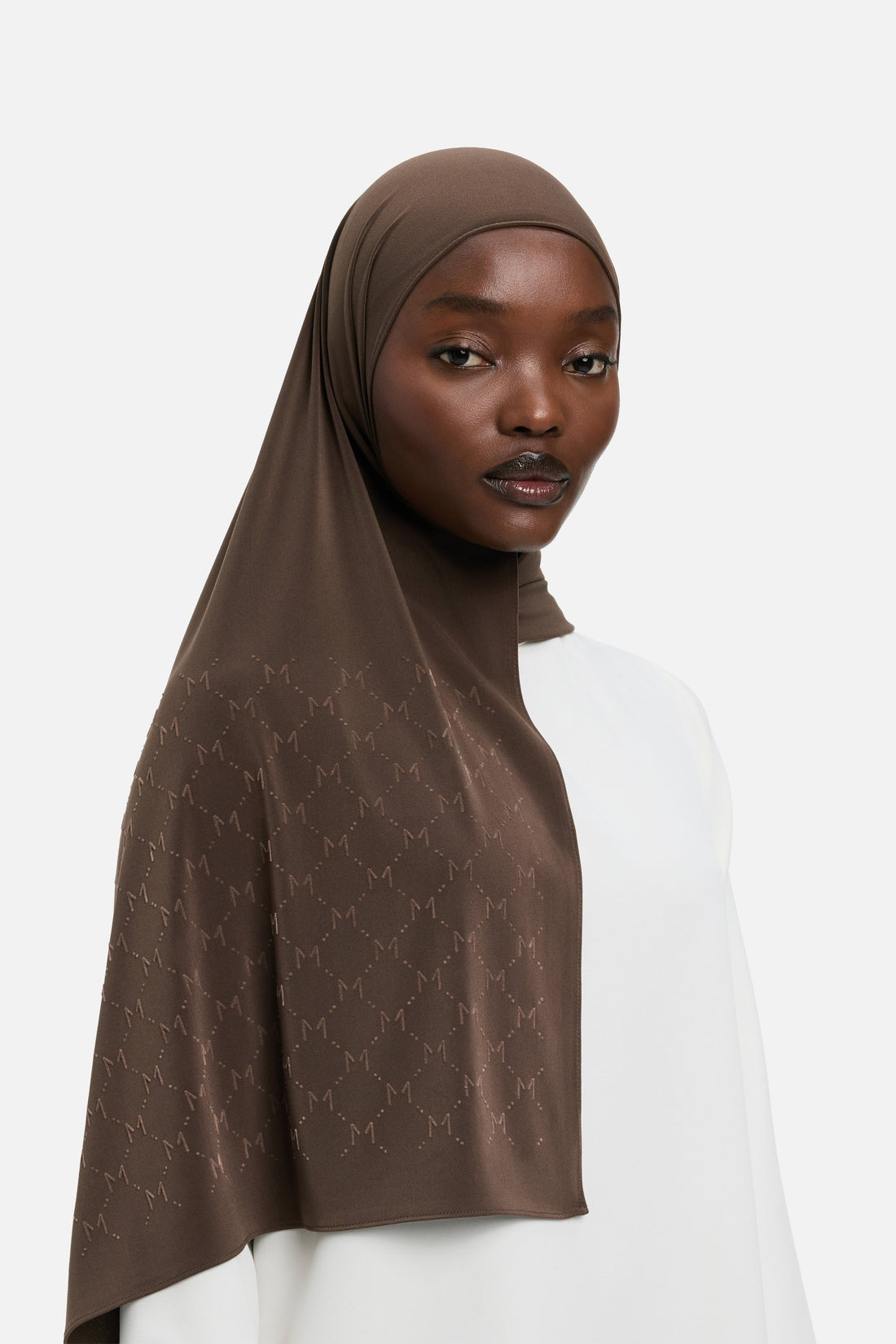 Le Monogram Flock Écharpe Premium | Burnt Mocha