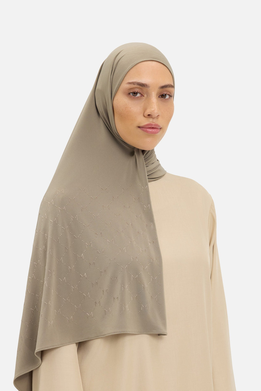 Le Monogram Flock Écharpe Premium | Taupe