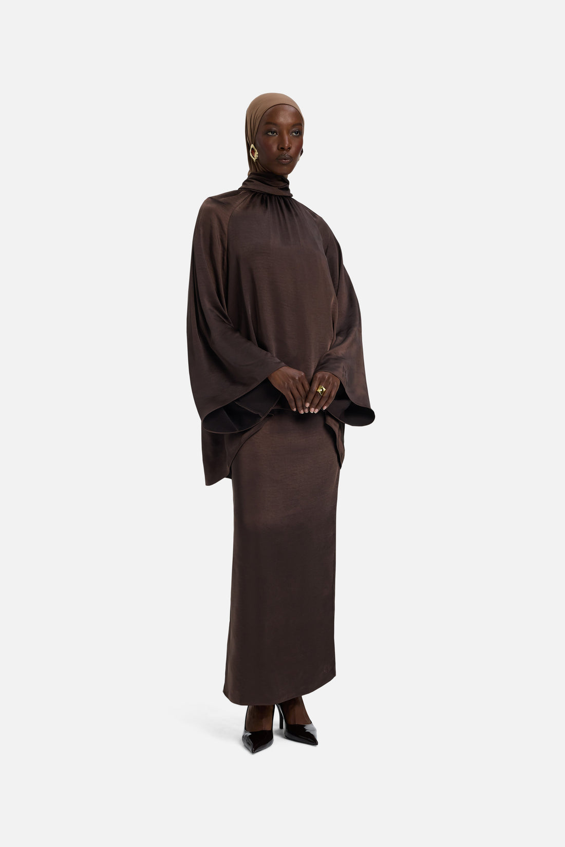 Volume Manche Blouse | Dark Brown