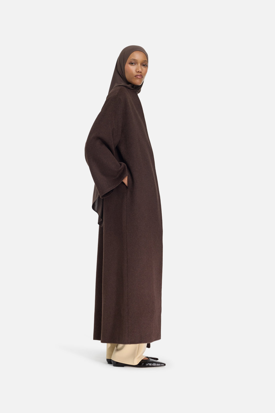 Laine Blend Abaya | Dark Brown