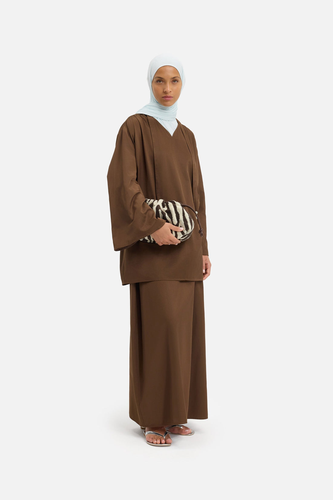 Zebra Froncé Pouch | Brown Zebra